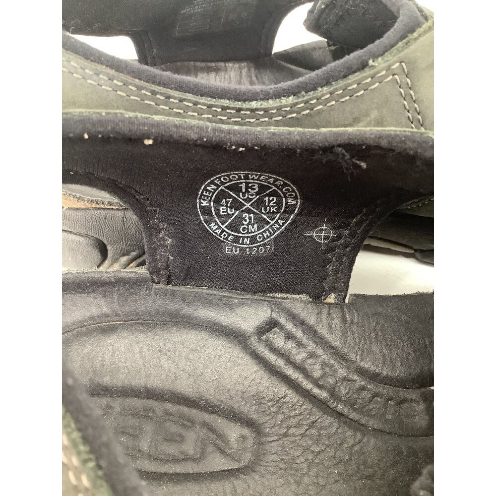Keen Mens Black Leather Outdoor Sandals Size 13 Made In China - Picture 4 of 7